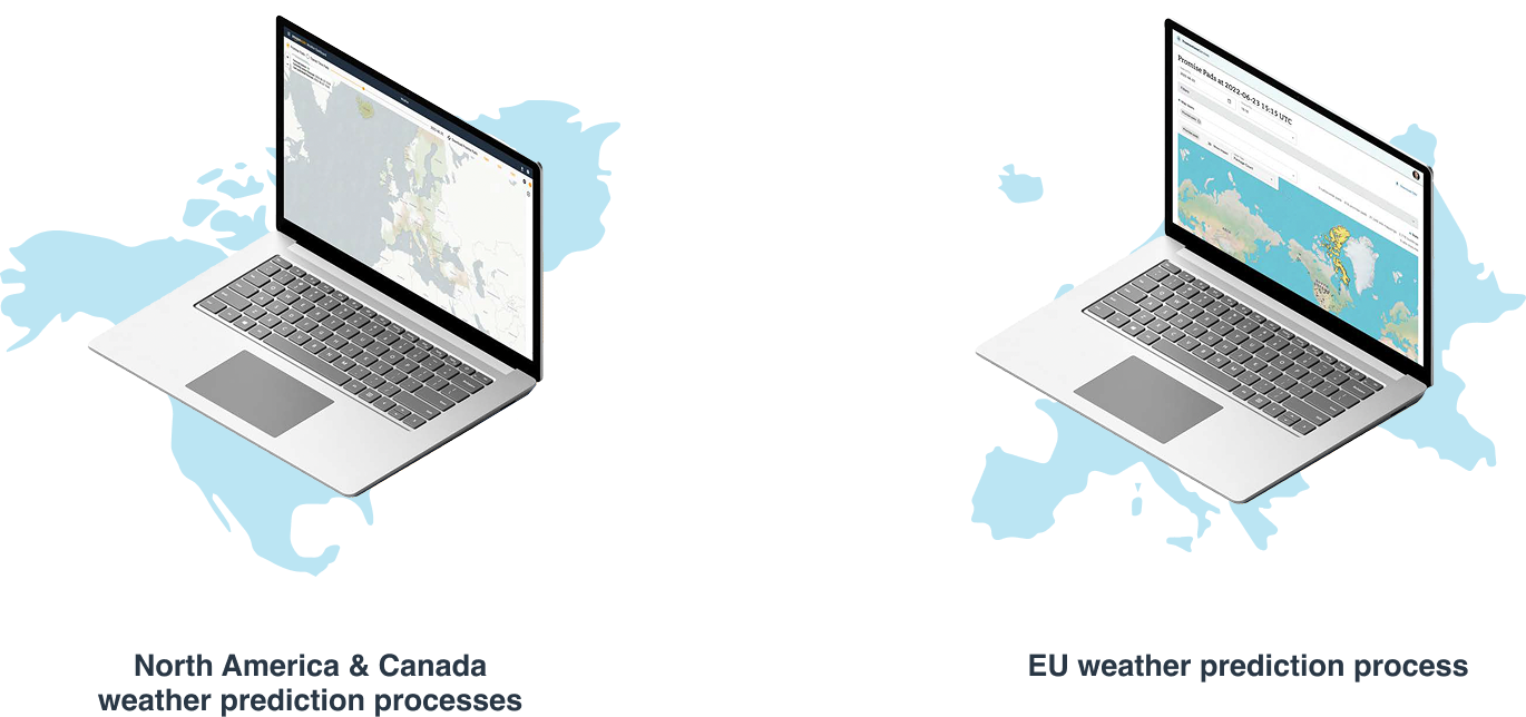 Two different solutions map