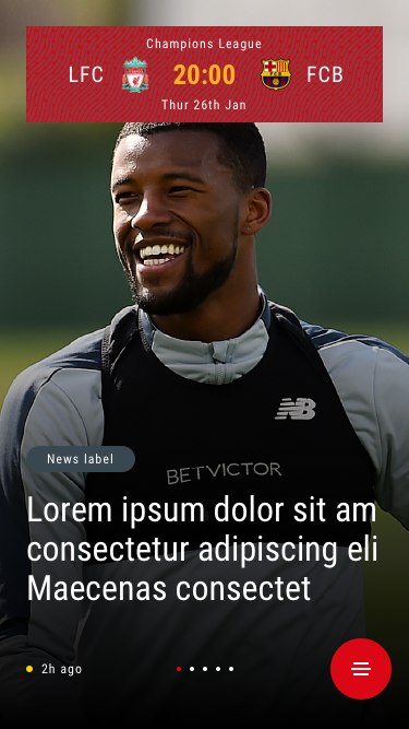 LFC App home screen with live match score and news feed