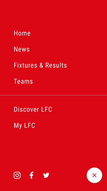 LFC App navigation menu