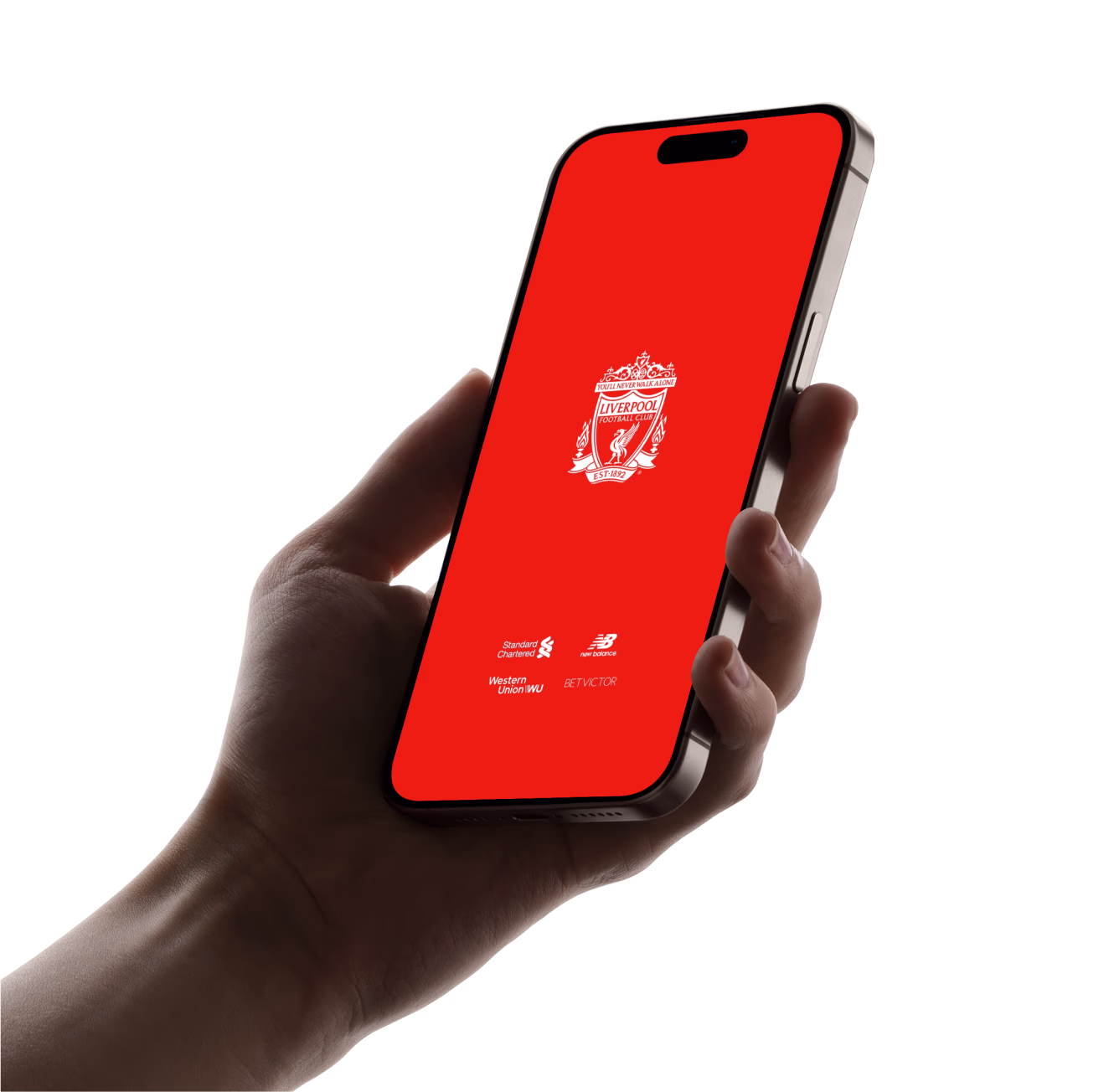 Hand holding phone showing the LFC app